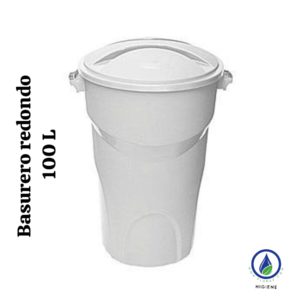 Basurero Blanco Redondo