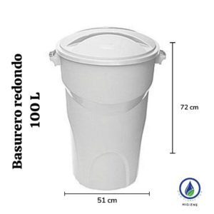 Basurero Blanco Redondo