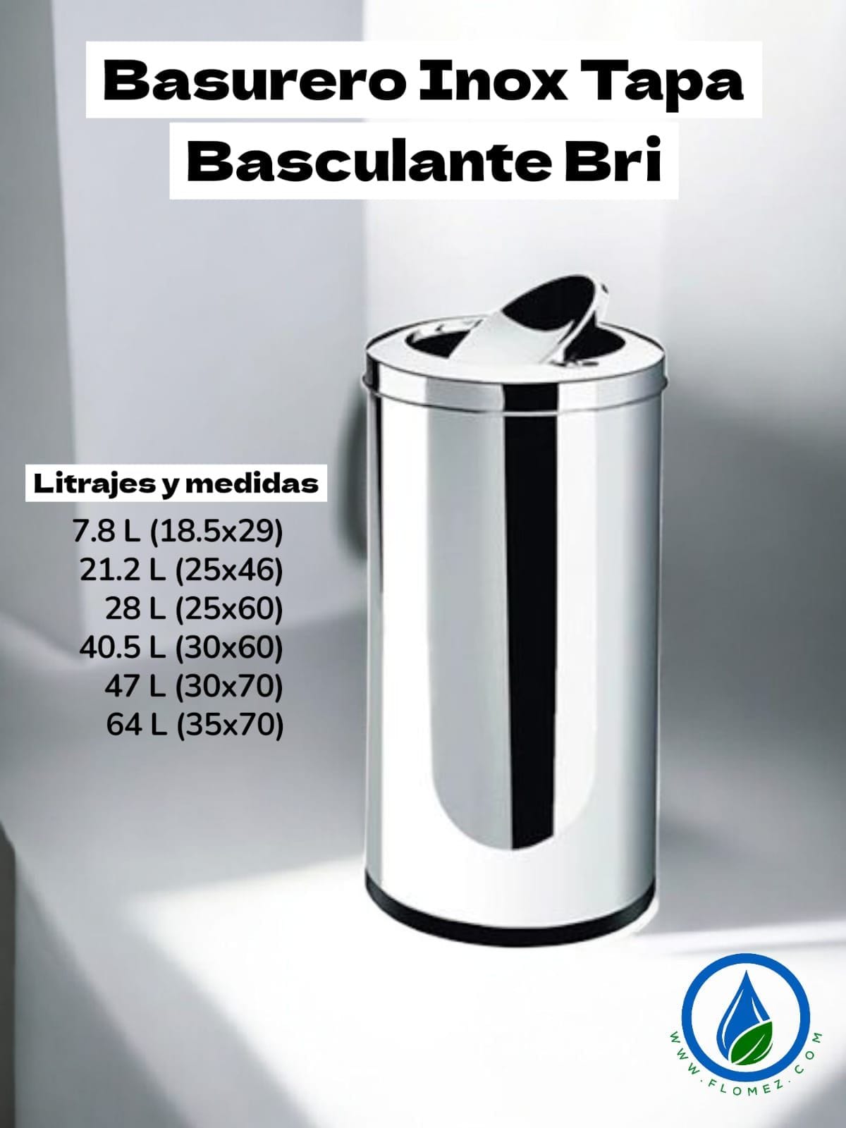 Basurero Inox Tapa Basculante Bri