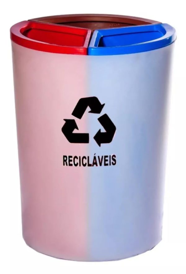 Basurero Mix 100 L, con 3 Divisiones Selectivos
