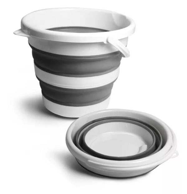 Balde de Silicona Retráctil Gris, 10 L