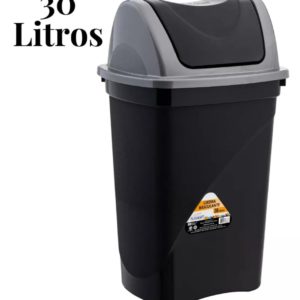 Basurero Basculante PlasM  Negro 30 L