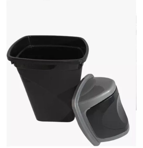 Basurero Basculante PlasM  Negro 30 L - Imagen 3