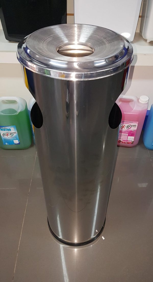 Basurero Cenicero  Inox Gogle Top laminar 30 L - Imagen 2