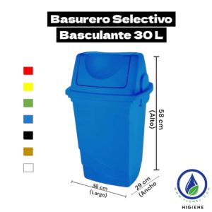 Basurero Selectivo Basculante 30 L