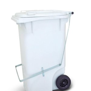 Basurero Blanco Rueda/Pedal Bra, 120 L (48x56x92 cm)