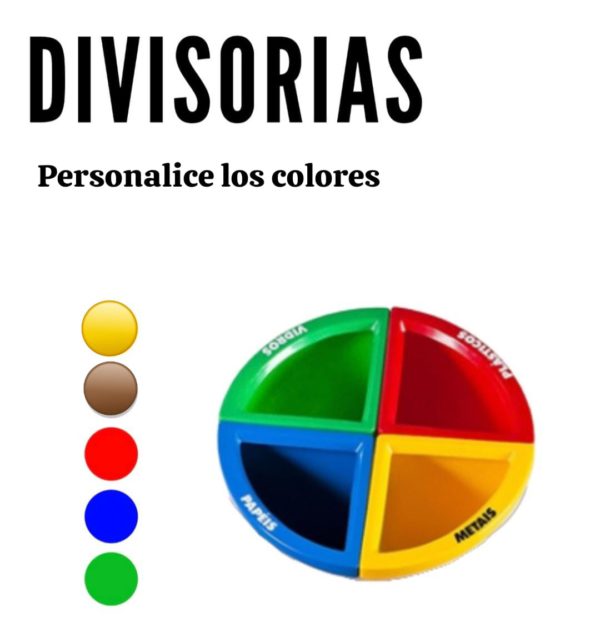 Basurero Redondo Mix con 4 Divisiones, 50 L - Imagen 2