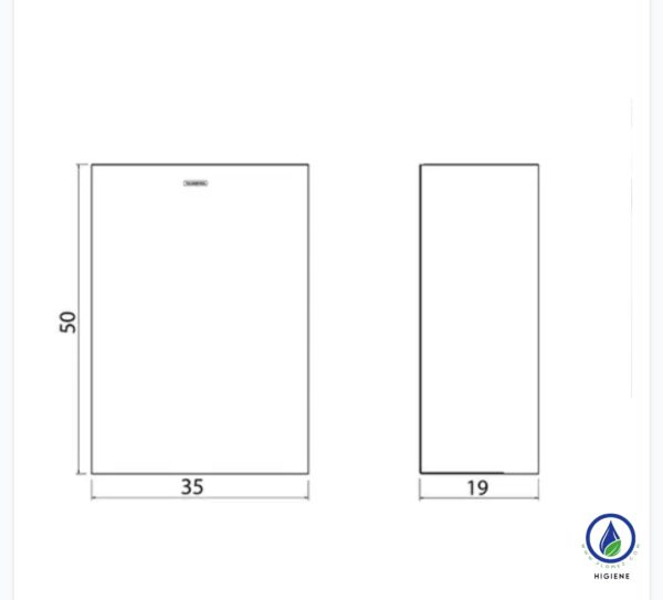 Basurero inoxidable de pared, 30 L (50 x35 x19). - Imagen 2