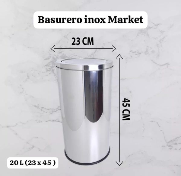 Basurero Inox Basculante Market - Imagen 6