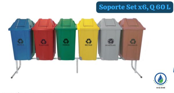 Soporte Set x 6, Quadra Basculante, 60 L