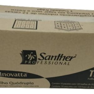 Papel Intercalada Santher Hoja Cuadruple, 1200 hojas (120 x10)
