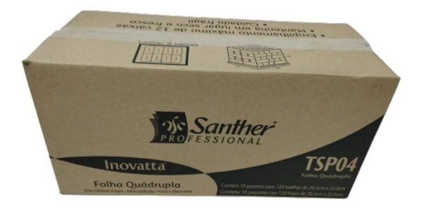 Papel Intercalada Santher Hoja Cuadruple, 1200 hojas (120 x10)