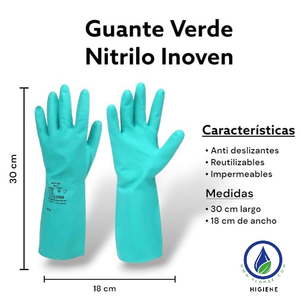 Guante Verde Nitrilo Inoven