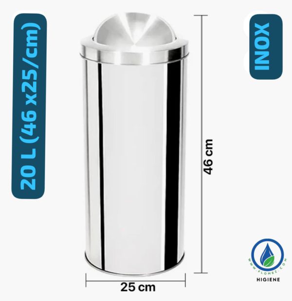 Basurero Inox Basculante JCS, 20 L - Imagen 2