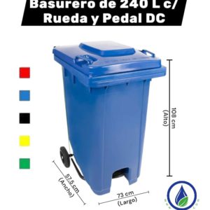 Basurero de 240 L c/ Rueda y Pedal DC