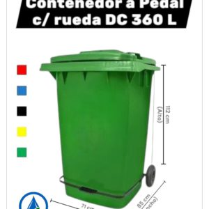 Contenedor a Pedal c/ Rueda 360 L DC