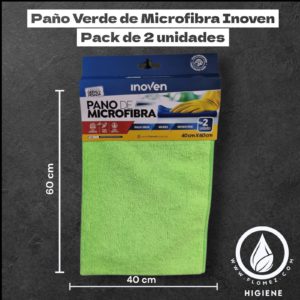 Paño Verde de Microfibra Inoven, Pack de 2 un