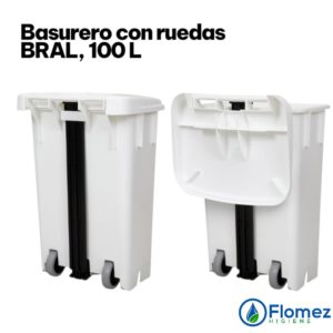 Basurero rueda/pedal BRAL, 100 L