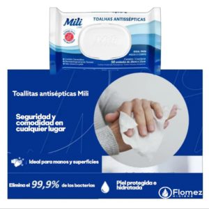 Paño humedo antiseptico Mili, 50 un