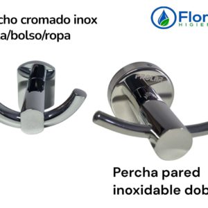 Percha inox doble / Gancho cromado inox