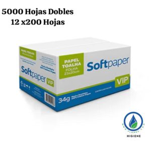 Papel Intercalada 34 g, Doble Hoja VIP, x5000 Hojas