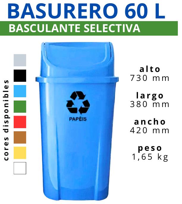 BASURERO SELECTIVO TNK 60 L