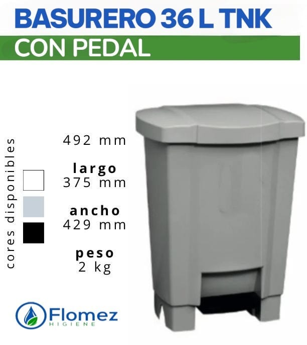 BASURERO 36 L TNK CON PEDAL