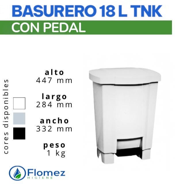 BASURERO 18 L TNK CON PEDAL