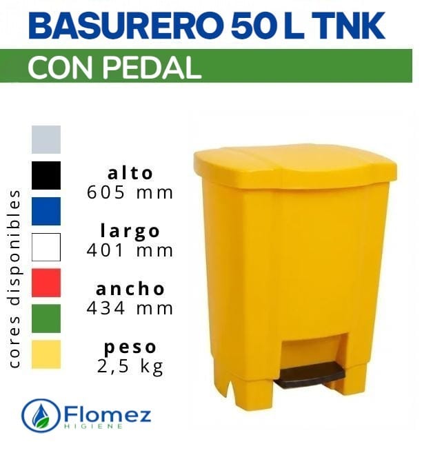 BASURERO 50 L TNK CON PEDAL