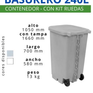Basurero 240 L TNK c/ ruedas