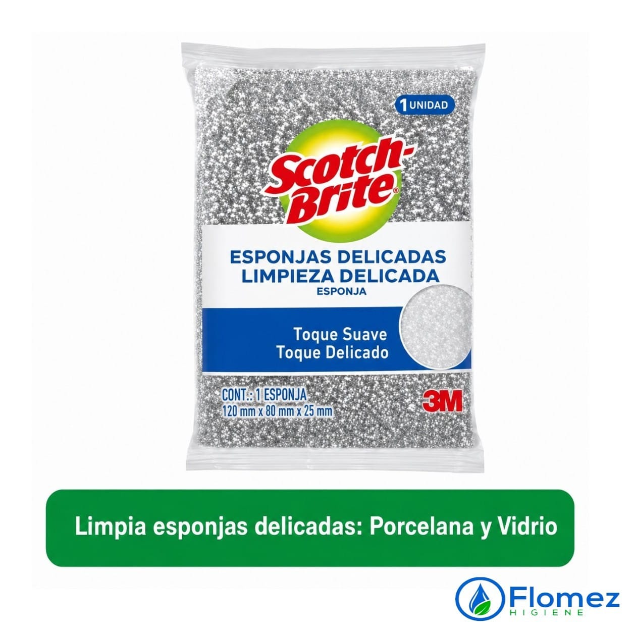 Esponja Plateada (120x80x25 /mm) scotch brite.